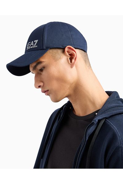 EA7 Unisex αναπνεύσιμο βαμβακερό ελαφρύ αθλητικό καπέλο Navy Blue 7X000005 AF11989-MB038