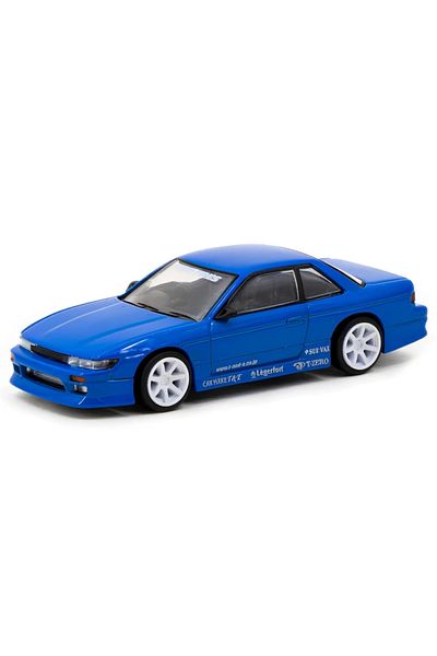 mini gt Nessiworld Tarmac Works 1/64 Vertex Nissan Silvia S13 Blue Metallic