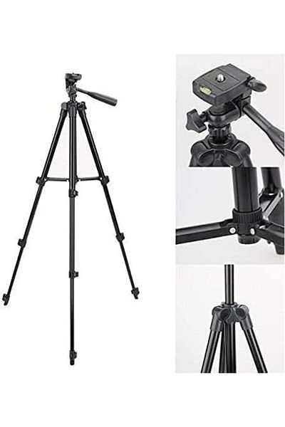 fulina Tripod, Aluminium Foldable Camera-Tripod, with Mobile Clip Holder Bracket,4 Section Adjustable