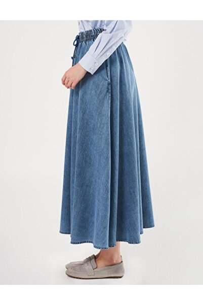 Kayra Beli Lastikli Lyocell Etek Havlu Yıkama