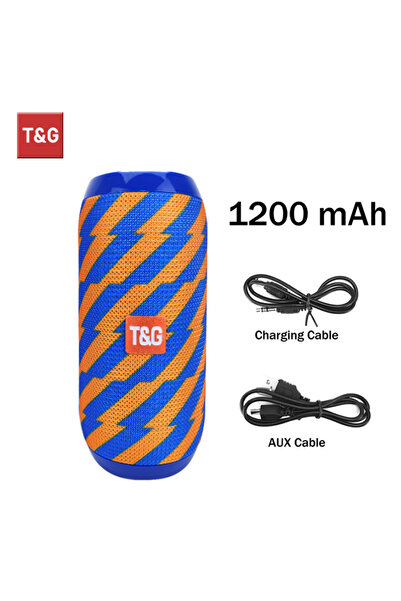 Choice1 مكبر صوت بلوتوث أزرق وأصفر T&G TG117، صندوق صوت TWS محمول، مقاوم للما...