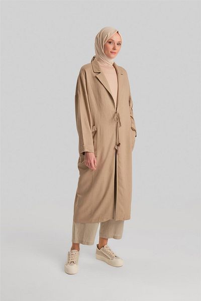 Armine Viscose Beige Wear and Go με φούντα τσέπη - 24y5513