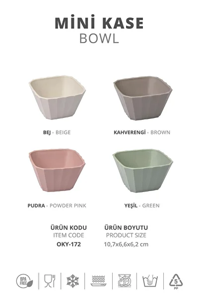 Okyanus Home Coliseum Square 4-Piece Mini Bowl