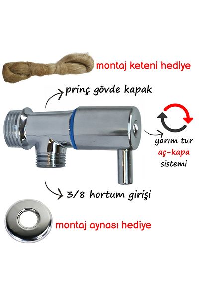 GCL 4 PCS Decorative Tap - Rod Handle Open-Close System for Bite and Toilet Seat
