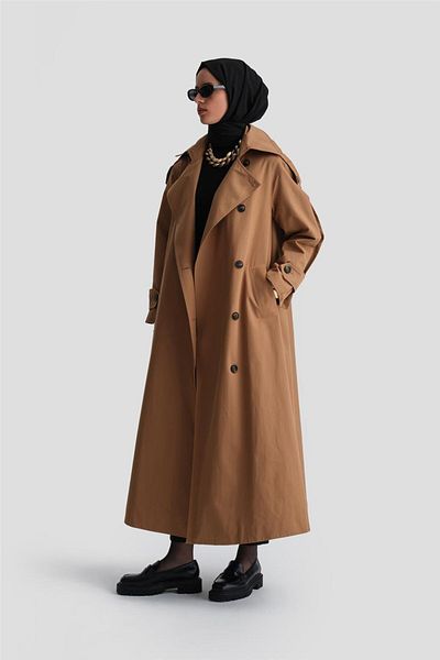 Armine 24K8005 Model Camel Oversize Top Coat