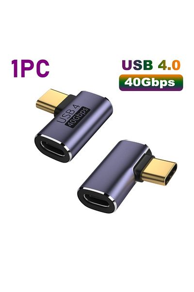 Choice 2 موصل شاحن USB 4.0 PD 100 واط 8 كيلو هرتز 60 هرتز لجهاز Macbook 40 جيجابت في الثانية عالي السرعة USB C Otg على شكل حرف U مستقيم.