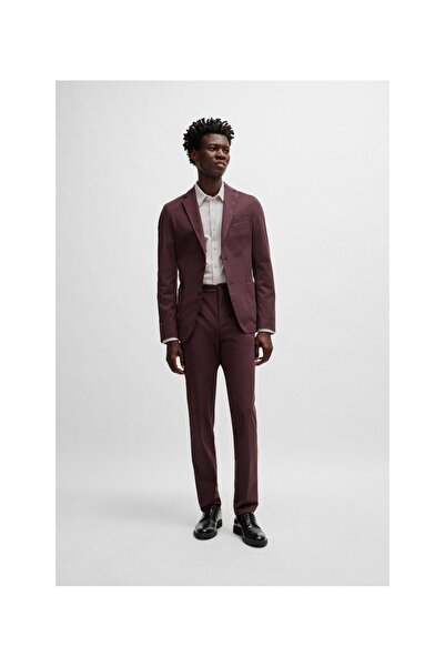 BOSS Desenli esnek kumaştan dar kesim gömlek