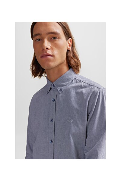 BOSS Organik Oxford Pamuklu Normal Kesim Gömlek
