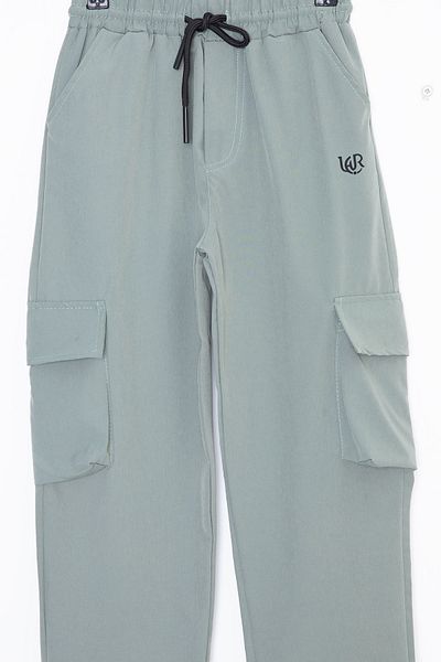 Cansın Mini Green Cargo Pocket Boys' Parachute Pants 20213