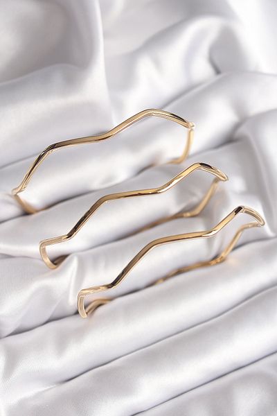 Skygo 316L Steel Gold Color Zigzag Model Ajda Bracelet - Tj-Bb6474