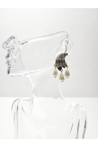 ARBABAG&ACCESSORY Overlay on Copper Inlays Crystal Stone Women Earrings