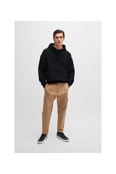 BOSS Men's Black Sweatshirt - Cotton, Hooded, Long Sleeve, Pocket50518762-001