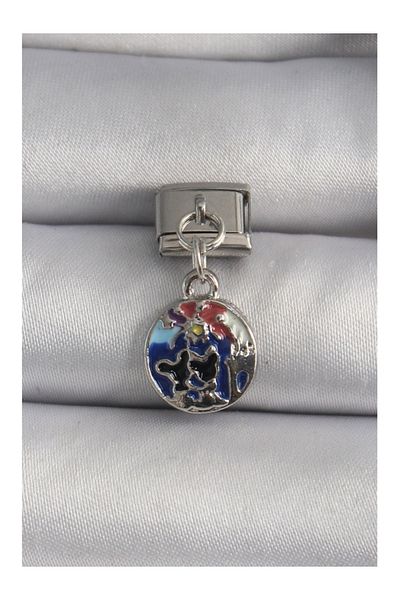 Skygo 316L Steel Silver Color Dangle World Model Nomination Charm
