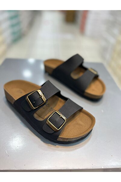 Hacıoğlu Ayakkabı Γυναικείες καθημερινές παντόφλες Mulex με διπλή πόρπη