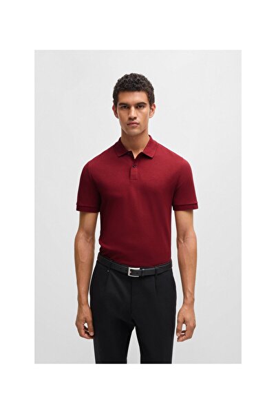 BOSS Pamuklu normal kesim Pallas polo yaka tişört