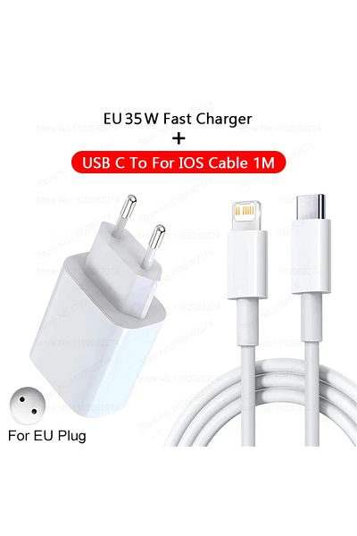 Choice EU Charger and Cable For Apple 40W For iPhone Charger USB Type C Fast Charger For iPhone 16 15 14 13
