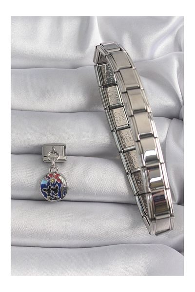 Skygo 316L Steel Silver Color Dangle World Model Nomination Charm