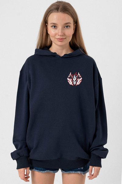 Tshirthane Beyblade Pegasus Minimalist Navy Blue Women's 3Ip Hoodie
