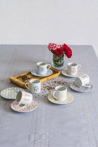 Porland Tamina 6-Person 12-Piece 90cc Coffee Cup Set