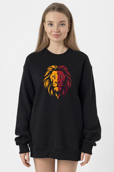 Tshirthane Yellow Red Leon Black Women's 2Ip Sweatshirt
