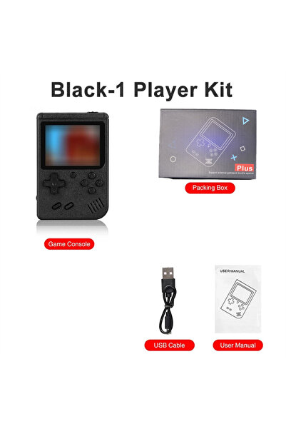 ONETOMAX جهاز ألعاب محمول صغير أسود اللون مزود بـ 400 لعبة مع حقيبة محمولة وش...