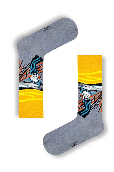CARNAVAL SOCKS Πολύχρωμες κάλτσες με μοτίβο Scream Art