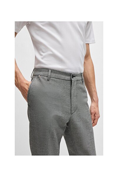 BOSS Mikro-kareli malzemeden normal kesim pantolon