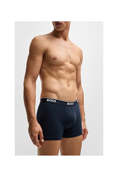BOSS Üçlü Pakette Esnek Pamuklu Logolu Boxer Brief