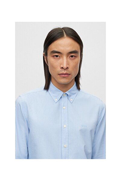 BOSS Organik Oxford Pamuklu Normal Kesim Gömlek