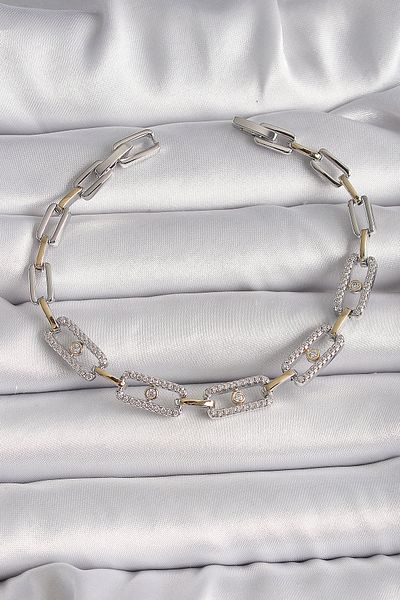 Mu Art Ahşap Brass Mix Color Zircon Stone Messika Model Vip Series Women's Bracelet