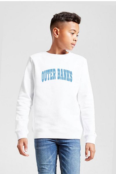 Tshirthane Παιδικό φούτερ Outer Banks Lettern White 2ip