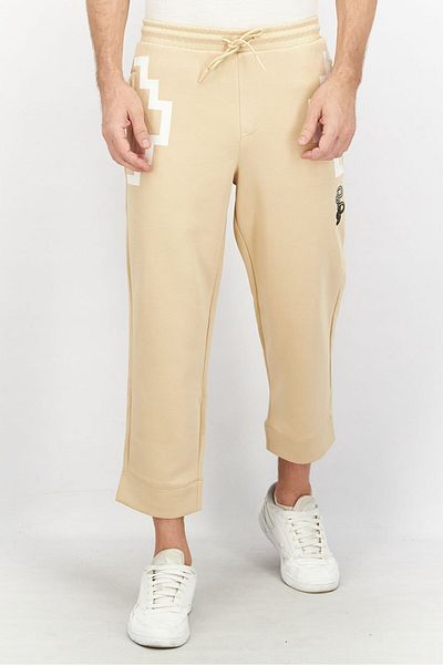 Puma Men Regular Fit Drawstring Brand Logo Track Pants, Beige