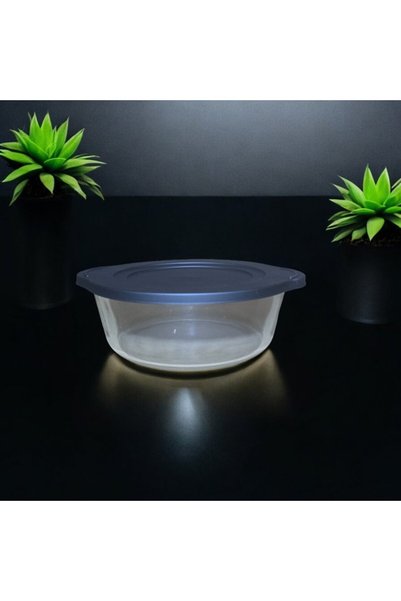 Paşabahçe 59001 Glass Jar with Round Black Lid 2100Cc