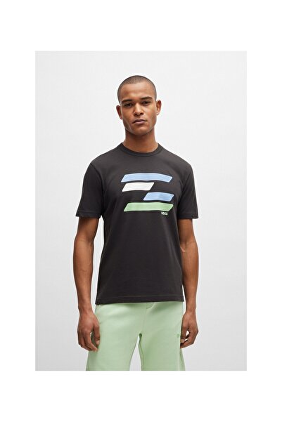 BOSS Bayraktan ilham alan desenli pamuk penye tişört