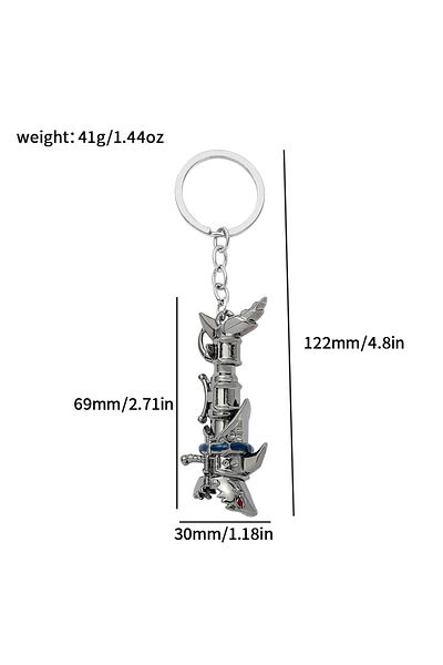 Choice سلسلة مفاتيح لعبة League of Legends LOL Jinx Cannon Weapon Model Keyring للرجال والنساء ملحقات اللعبة