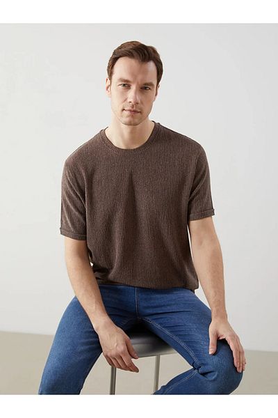 LC Waikiki Ανδρικό μπλουζάκι LCW Casual Indigo Crew Neck
