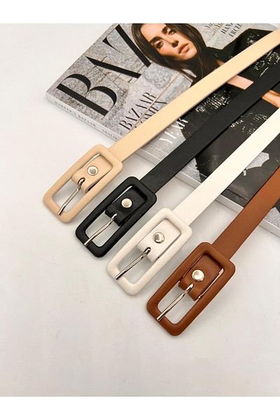 MODAM HİFA 4 bucăți dreptunghiulară placată cu cataramă pentru femei, curea pentru pantaloni, curea pentru rochie, curea pentru cămașă, curea pentru haină