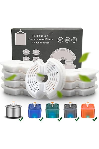 Teknopet 2 Pieces Cat Dog Water Dispenser Spare Filter - Technopet Water Waterfall