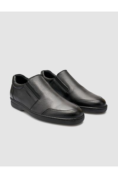 Cabani 100% Genuine Leather Black Men's Casual Shoes
