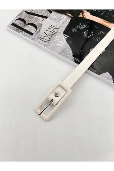 MODAM HİFA Rectangular Plated Buckle Women's Belt Trouser Belt Dress Belt Shirt Belt Coat Belt