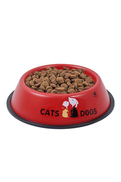 GOBYPET وعاء طعام معدني ملون مقاس 18 سم للقطط والكلاب