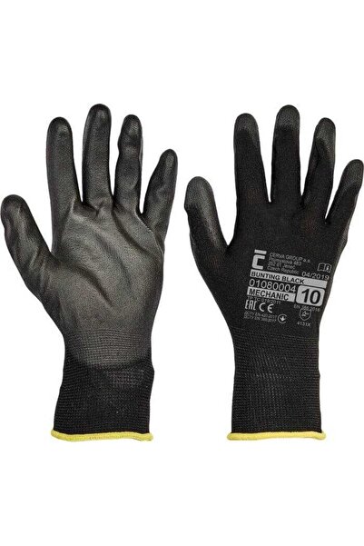 CERVA قفازات سلامة العمل المغطاة باللون الأسود