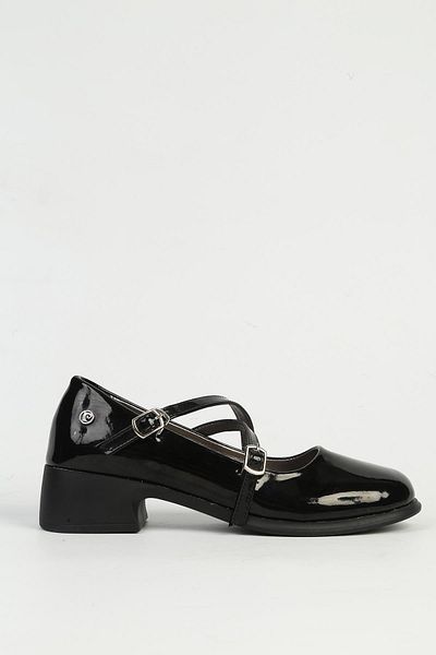 Pierre Cardin Black Patent Leather Women's Heeled Shoes Pc-54777