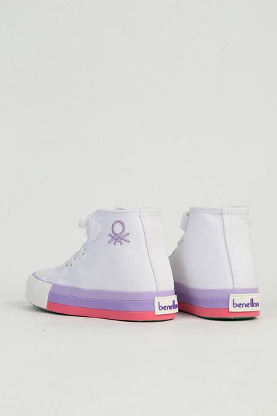 Benetton Pantofi sport pentru copii alb liliac BN-90650