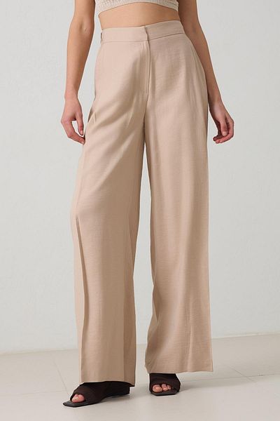 Setre Beige Relaxed Cut Waist Rubber Detailed Trousers