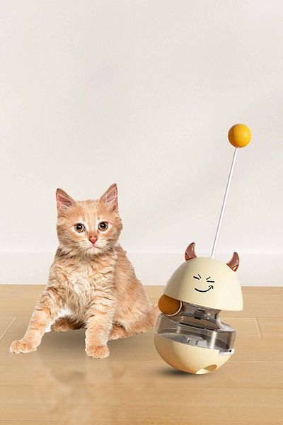 GOBYPET Cat Toy Ball - Interactive Food Dispenser and Snack Dual Rotating Tumbler