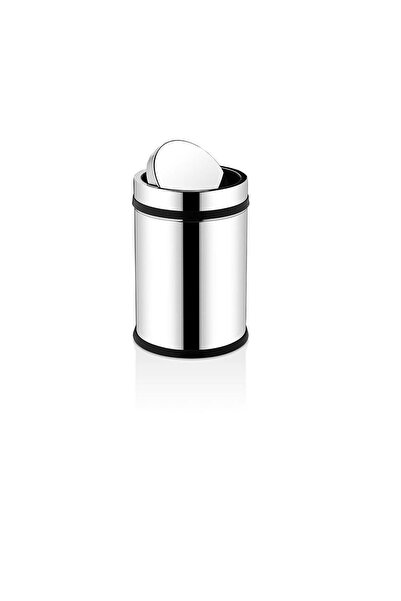 Neva Chrome Swivel Lid Trash Can, 11 Lt, Durable and Stylish Design