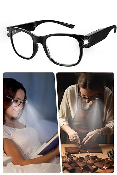 Soillium Glassless Book Reading Glasses Led Light Book Reading Glasses Book Lighting Light Night Reading Lamp