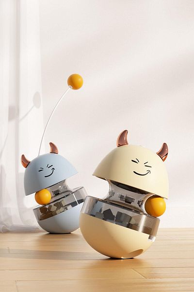 GOBYPET Cat Toy Ball - Interactive Food Dispenser and Snack Dual Rotating Tumbler