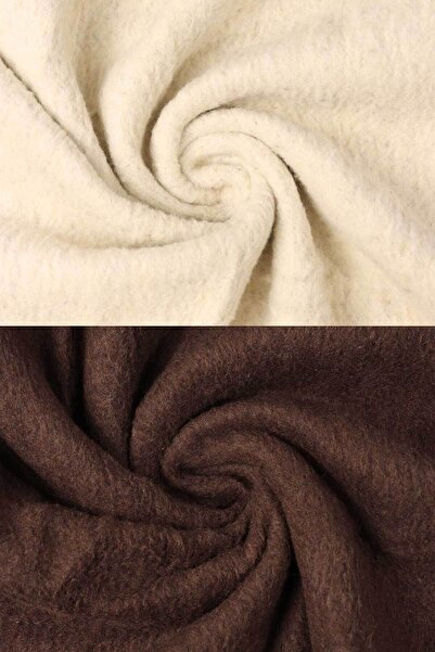 Pikas Yeşilhome Single Cotton Blanket, Double Sided Blanket Coffee-Cream 160X220 cm